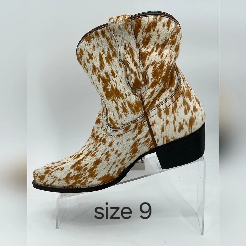 MYRA BAG Cowdie Hair On Hide Shortie Cowboy Boots 7-10 NWT - Picture 11 of 15